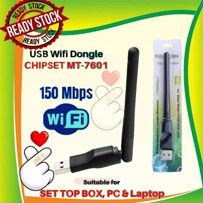 USB WIFI ADAPTER MT 7601 / USB WIFI STB DVB T2 MT 7601 / WIFI USB DONGLE MT 7601 / USB WIFI FOR PC