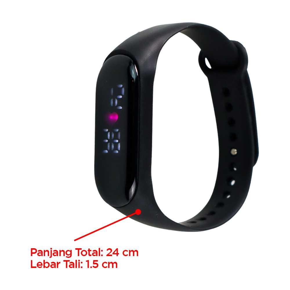 Jam Tangan Digital LED Bahan Silikon - SM161 - Black