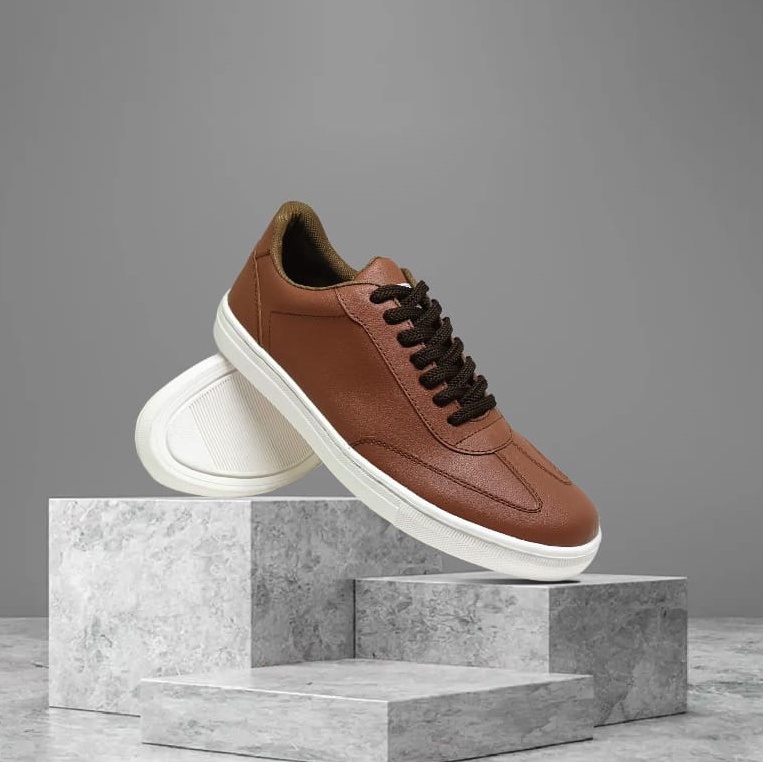 JOMI X ZAGIB | Sepatu Pria Warna Coklat Sneaker Casual Skate Cowo Branded Impor