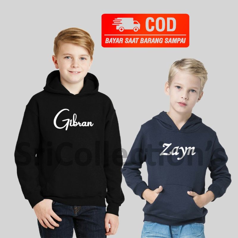 SWEATER POLOS ANAK BORDIR NAMA HOODIE ANAK ADA KUPLUK BORDIR NAMA