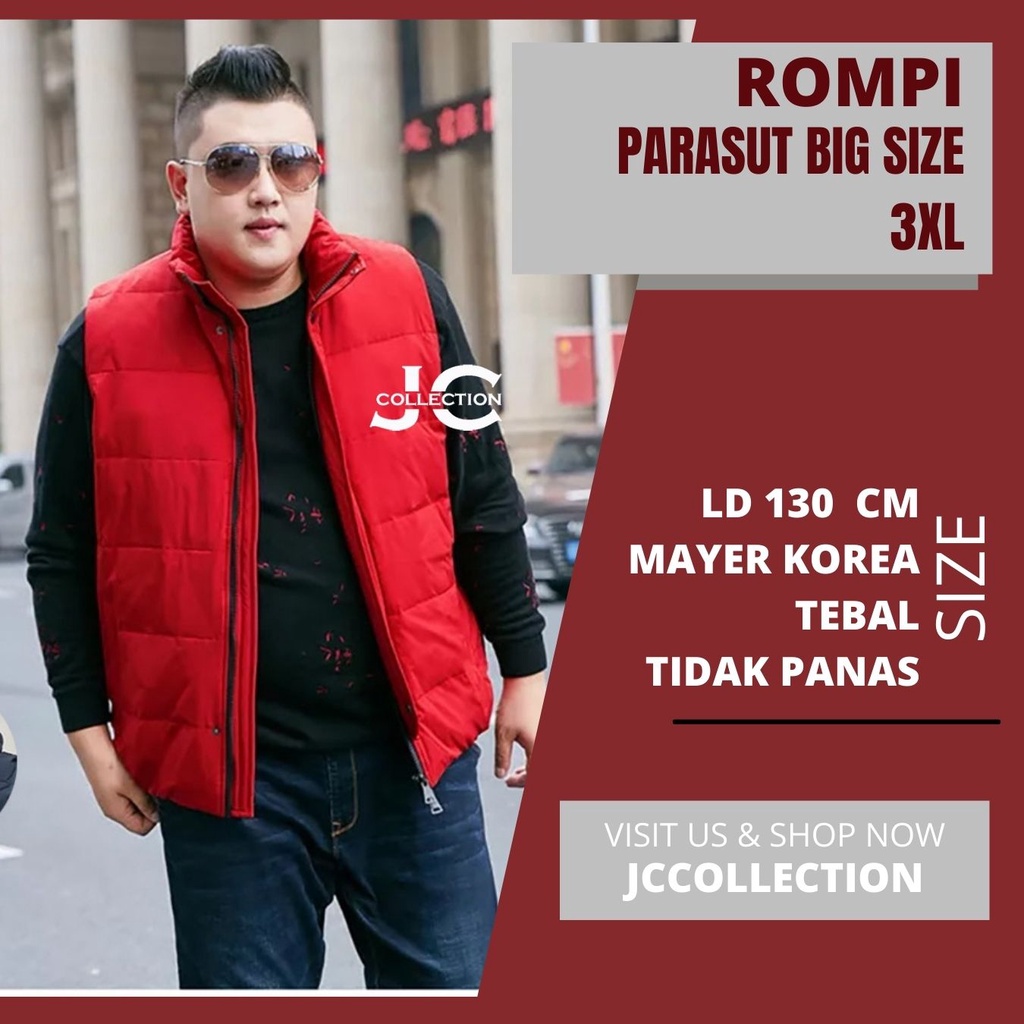 Rompi Parasut Pria Big Size 3XL LD 130 cm / Rompi Motor Pria Jumbo  - JCCollections