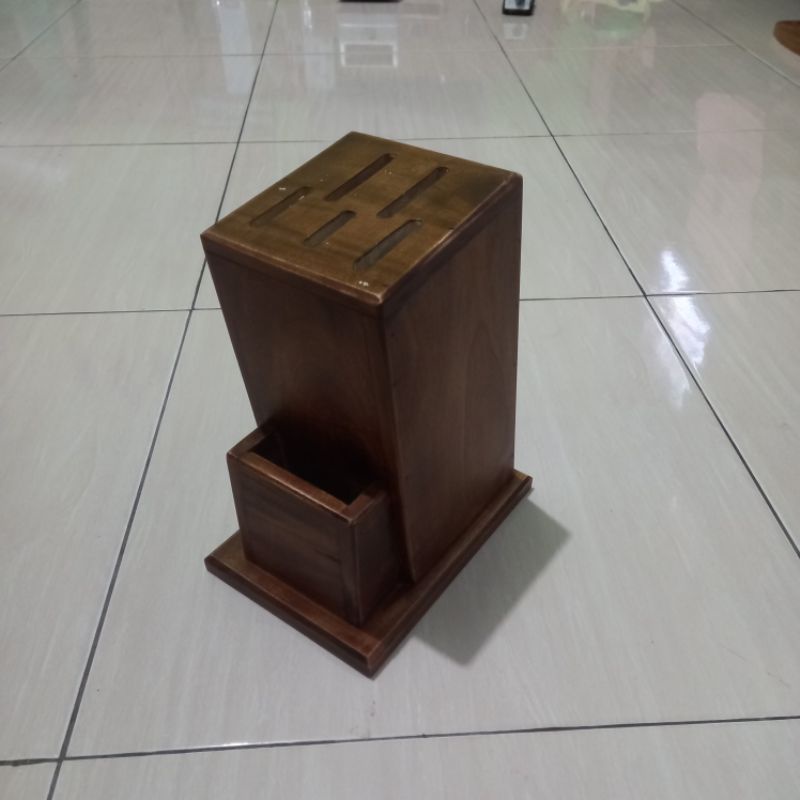 tempat pisau set gunting kayu / tempat pisau estetik /rak pisau dapur / pisau set