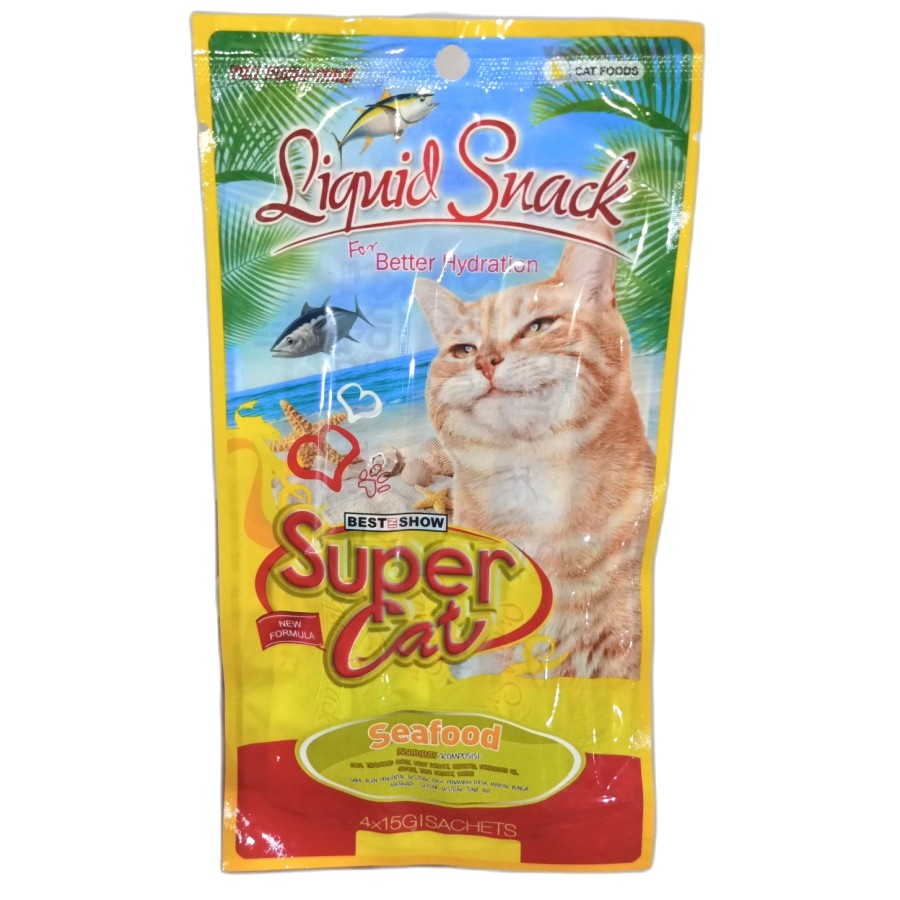 Supercat Creamy Seafood Cemilan Snack Kucing 60 gr