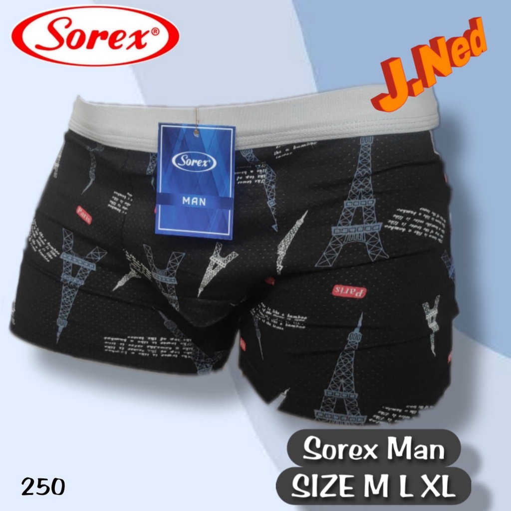 J250D PERBOX ISI 2 PCS BOXER SOREX CELANA DALAM PRIA BOXER DENGAN GAYA MODERN SIZE M - XL