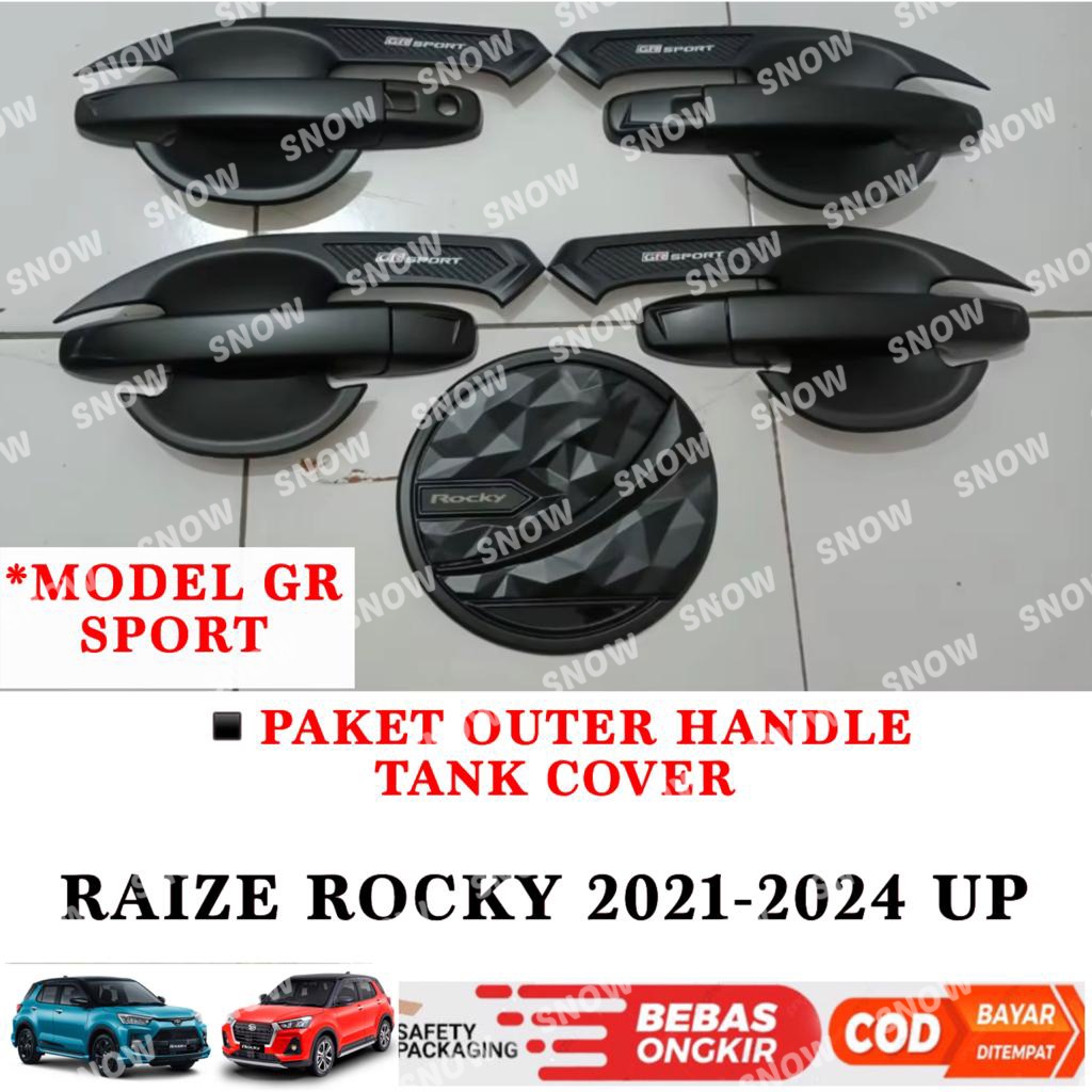 Paket Outer Handle Tank Cover Raize Rocky 2021 2023 2024 GR SPORT Hitam