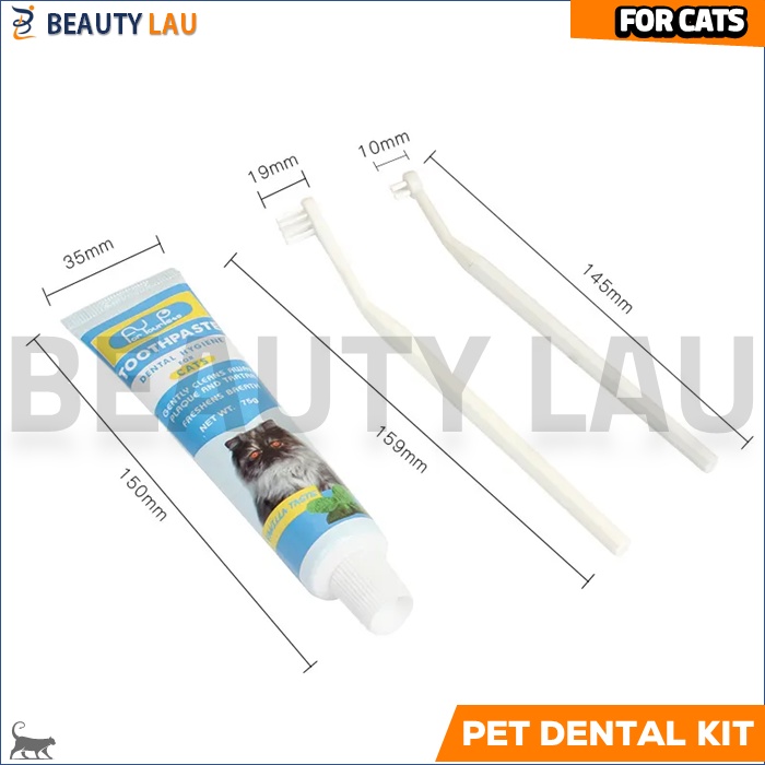 SIKAT GIGI KUCING DAN ODOL PASTA GIGI KUCING CAT ORAL CARE PET DENTAL KIT PET TOOTHBRUSH