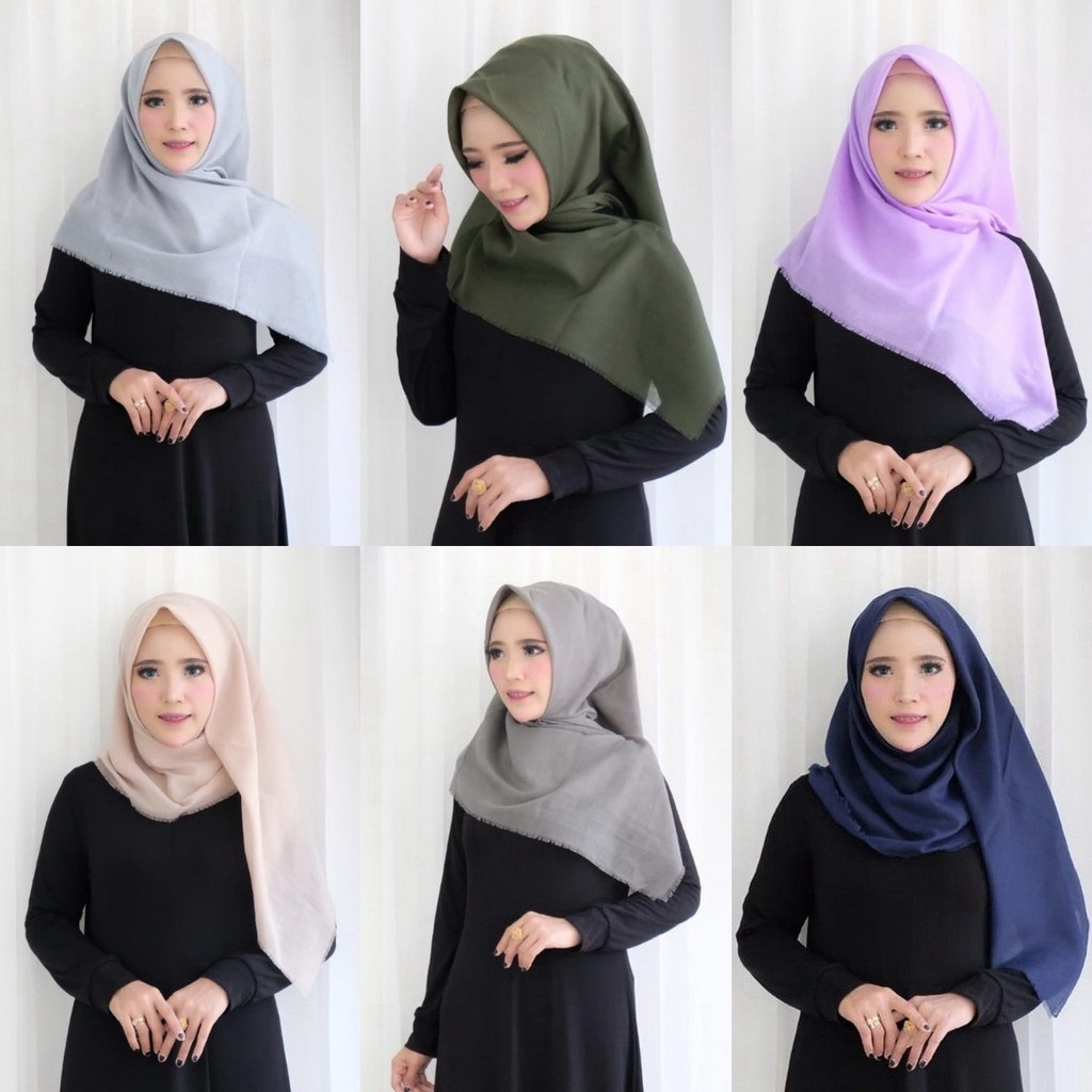 Hijab Saudia Polos Rawis Segi Empat Jl02