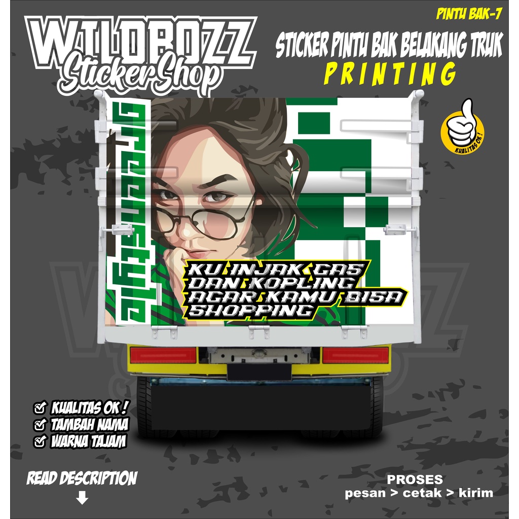 decal pintu belakang bak truk printing keren (pintu bak-7) -wildbozz sticker-