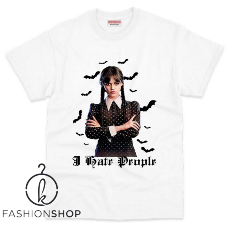 BAJU ANAK KAOS ANAK WEDNESDAY ADDAMS TERBARU BAHAN KATUN 30s