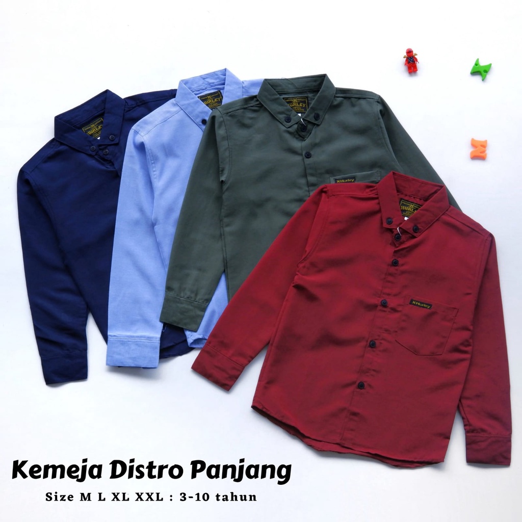 Kemeja Distro Atasan Lengan Panjang Anak Laki Cowok 3-10 Tahun
