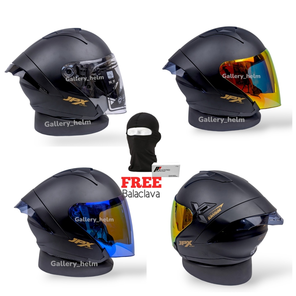 JPX NOVA X HITAM DOFF PAKET GANTENG | HELM JPX HALF FACE