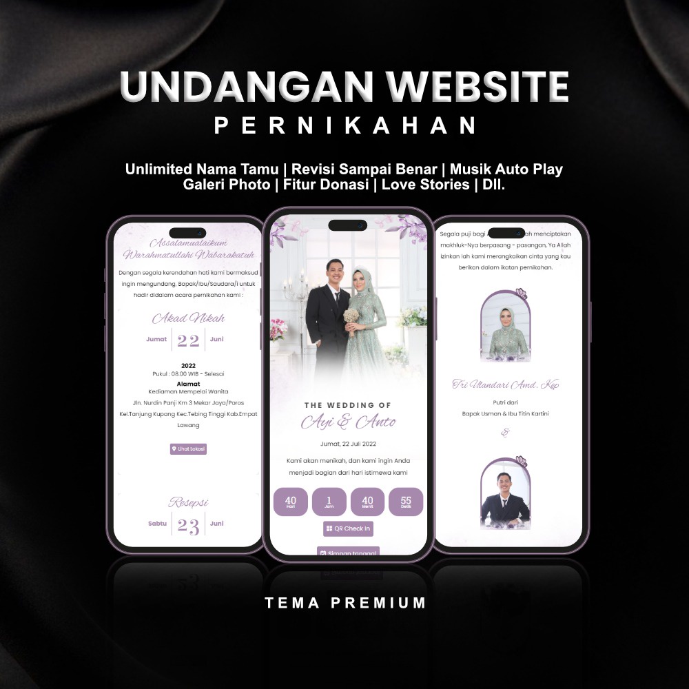 Undangan Digital Web Link Terbaru template premium kekinian pakai foto