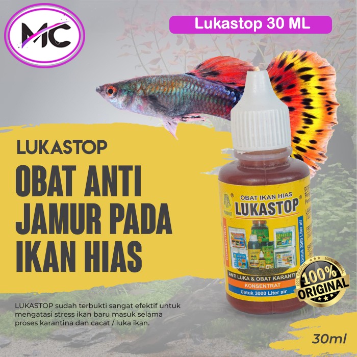 Lukastop Luka Stop 30ml Obat Luka ampuh original Jamur Cair ikan Hias koi cupang lohan koki