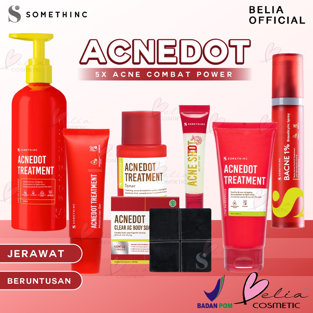 ❤ BELIA ❤ SOMETHINC Acnedot Treatment Series | Acne Shot | Low PH Cleanser | Toner | Acne Spot Gel | Moisturizer Gel - Krim Pagi dan Malam Kulit Jerawat | BPOM