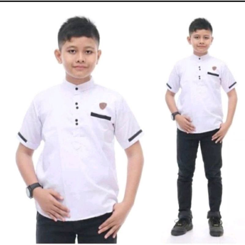koko anak kurta laki laki tanggung cowok 2-13 tahun lengan pendek murah