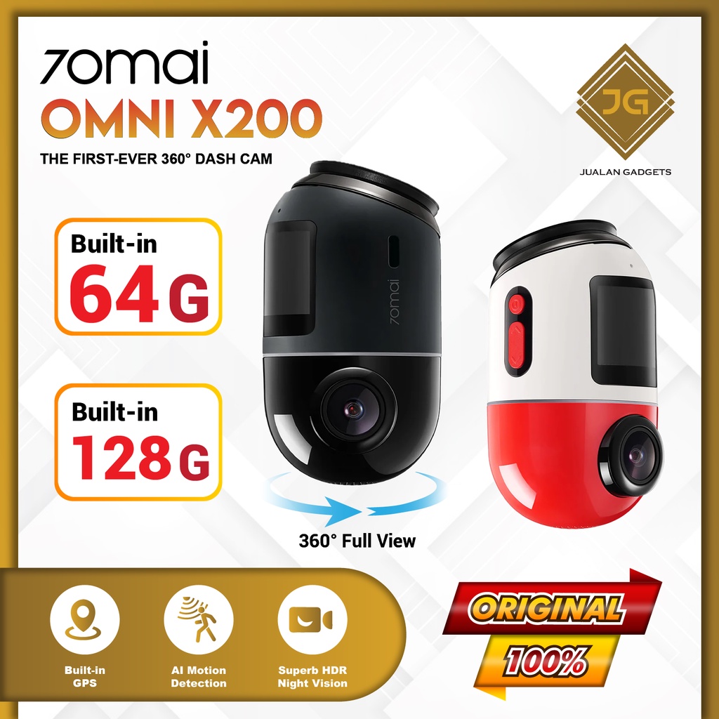 70mai Dash Cam Omni X200 360° Full View FOV 140° HD 1080P