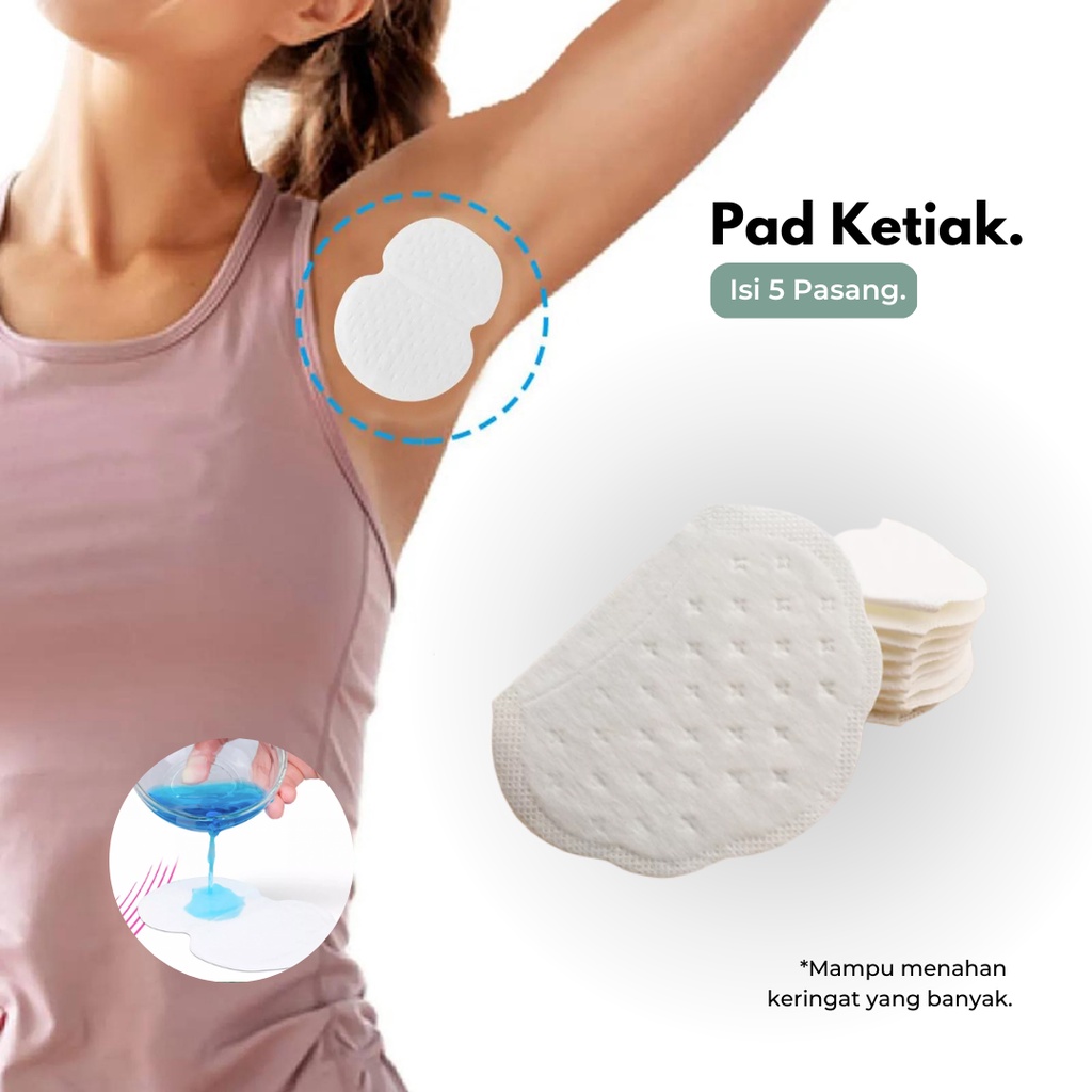 Bantalan Penyerap Keringat Ketiak Pad 10 Pcs ketek Anti Basah keringant Sekali Pakai / Armpit Pad | Pembalut Ketiak | Deodorant Anti Bau