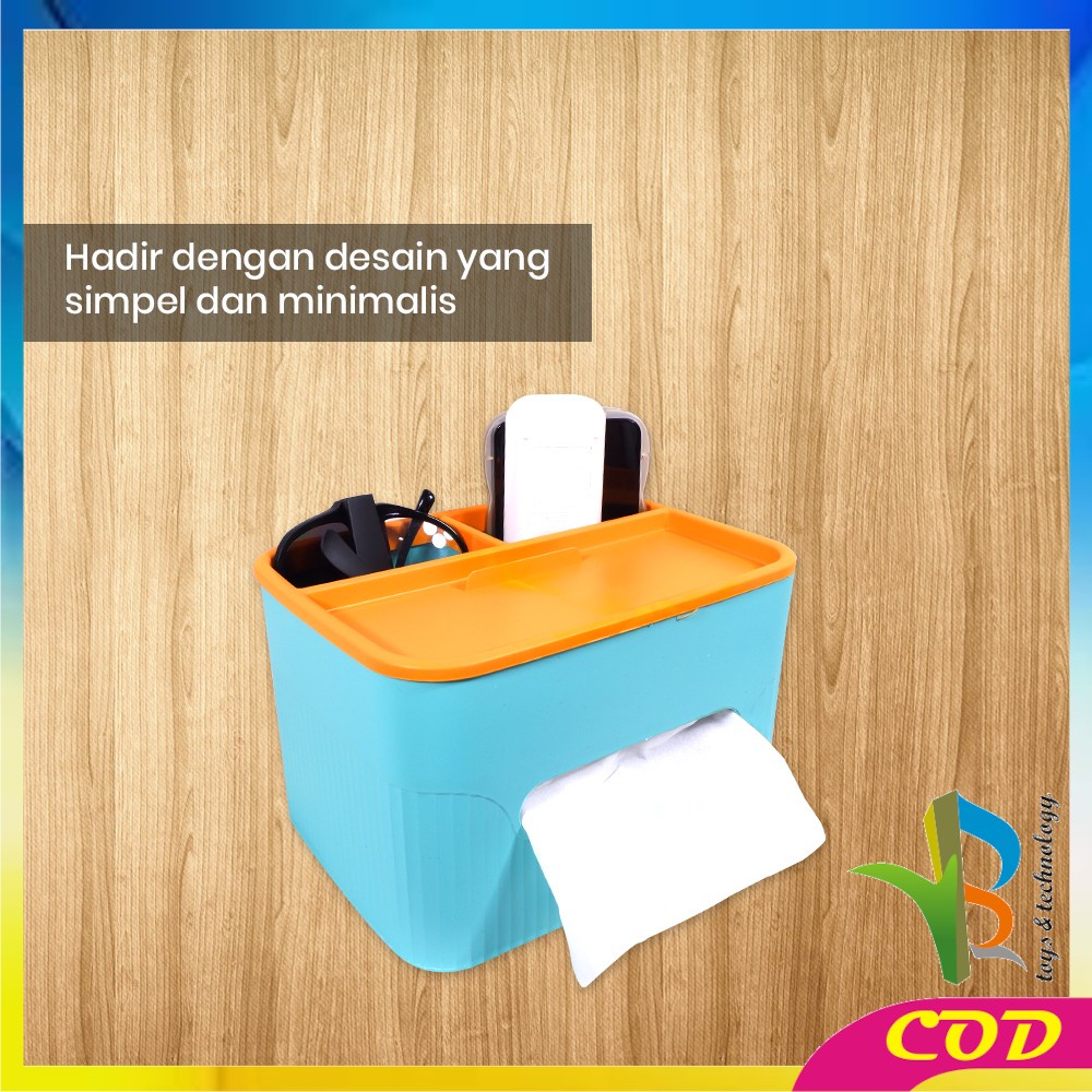 RB-C826 Kotak Tissue Plastik Box Storage Kotak Penyimpanan Multifungsi / Kotak Tempat Tisu Holder Remote Phone Kosmetik Serbaguna