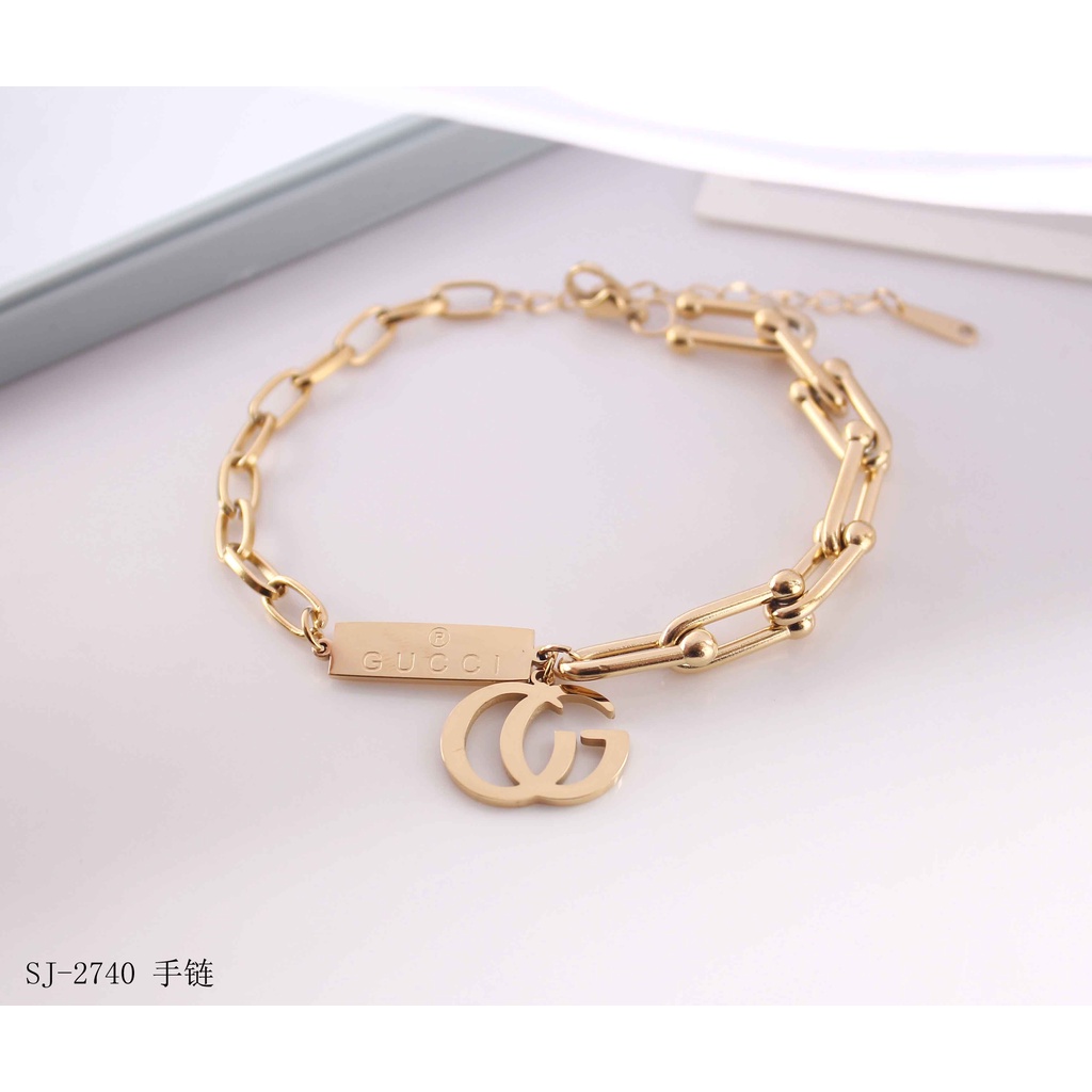 Gelang Titanium Anti Karat Perhiasan Wanita Jewelery 2740