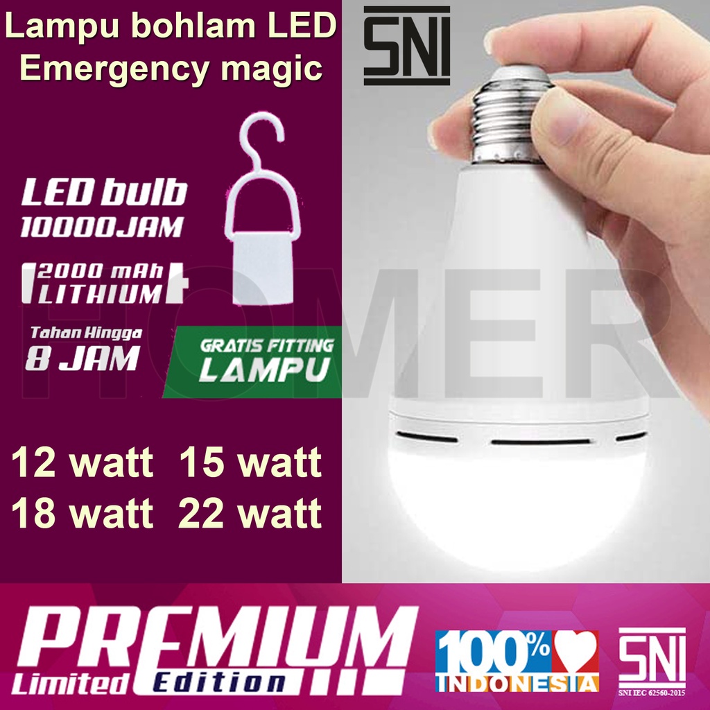 Lampu Led Bohlam Bulb lampu LED Emergency darurat Magic Cas Charge Sentuh SNI 12w 12 w 12watt 12 watt 15w 15 w 15watt 15 watt 18w 18 w 18watt 18 watt 22w 22 w 22watt 22 watt kualitas bagus super terang