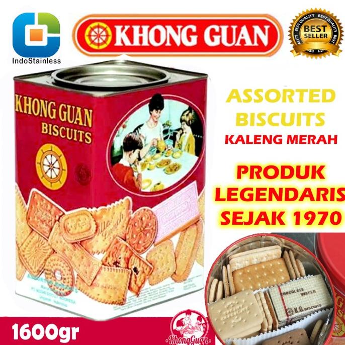 

READY BISKUIT KHONG GUAN MERAH ASSORTED BISCUITS KALENG SEGI 1600 GR rah03