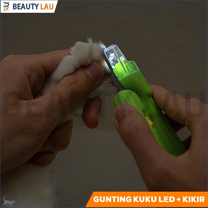 GUNTING KUKU KUCING ANJING LED UV LIGHT + KIKIR KUKU KUCING PREMIUM PET NAIL CLIPPER PEMOTONG KUKU KUCING