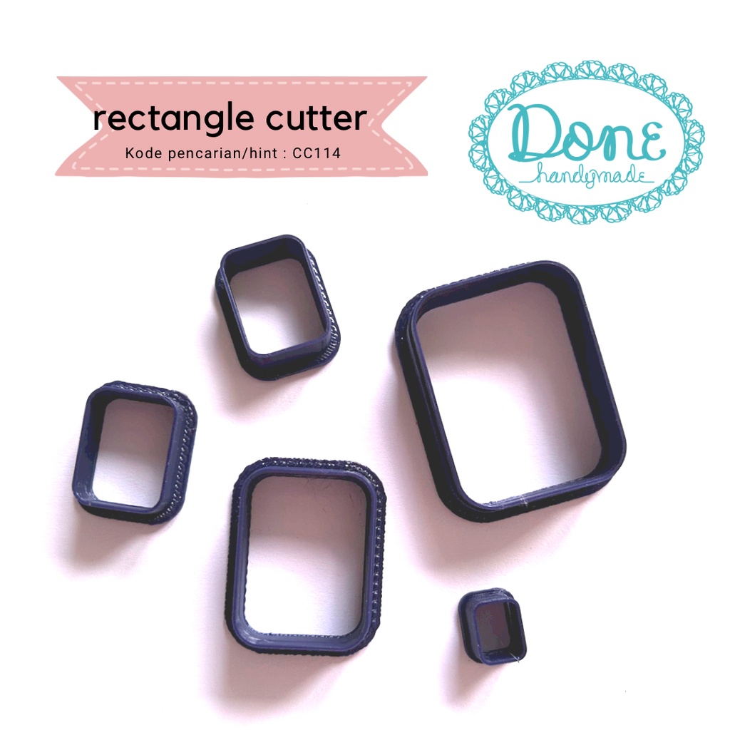 Done handymade cookie cutter cetakan kue cetakan clay segi empat cc114