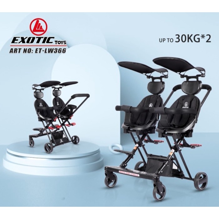 Terlaris Magic Stroller Bayi Kembar Twins Pasific Exotic Lw-366 Lw 366 Lw366