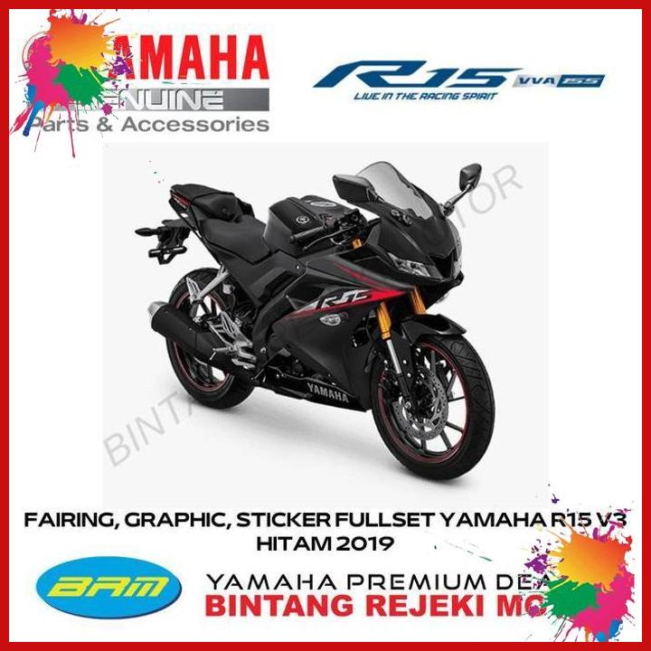 fairing, graphic, sticker fullset yamaha r15 v3 hitam 2019 [y-brm]