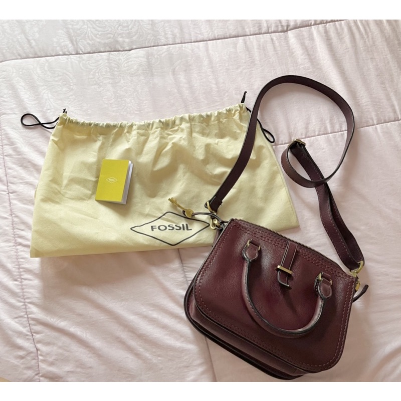 Preloved FossilBag Ryder Mini Satchel Fig Original Mall / Tas Selempang Wanita Asli