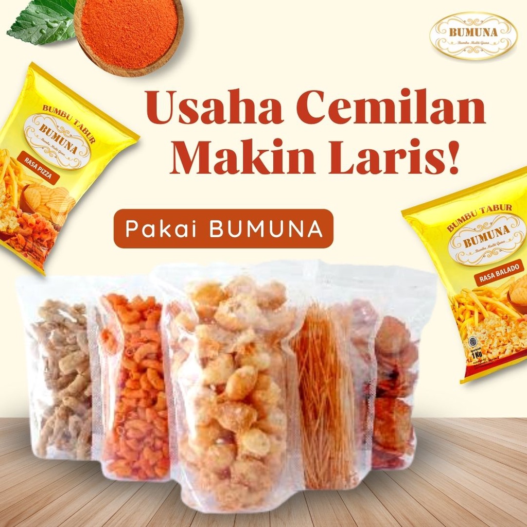 BUMBU TABUR ANEKA RASA 1 KG - SEASONING POWDER - TABURAN KENTANG - BUMBU KRIPIK RASA (BALADO, BBQ, KEJU, PEDAS MANIS, JAGUNG BAKAR, KEJU, AYAM BAWANG) BUMUNA YUTAKACHI