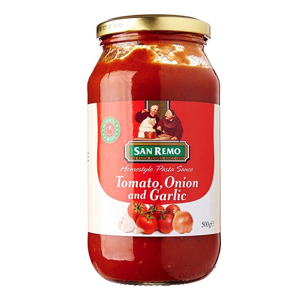 

SANREMO TOMATO ONION & GARLIC PASTA SAUCE 500 GR - PASTA