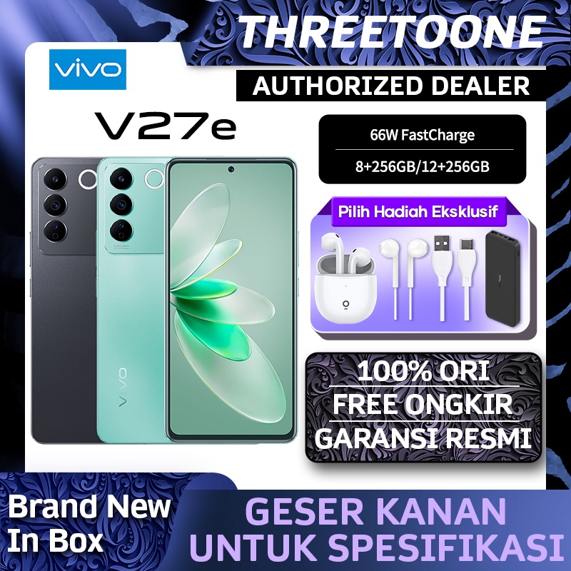 Vivo V27e 12/256GB 12GB+8GB Extended RAM 66W FlashCharge 64 MP OIS Night Camera Garansi Resmi