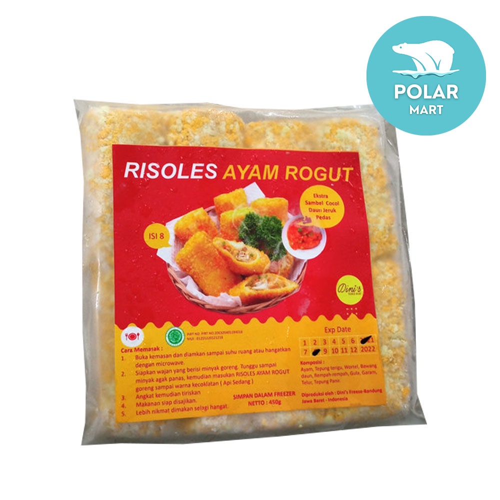 Dini's Risoles Ayam Rogut Isi 8pcs 450 Gram (FROZEN FOOD BANDUNG)