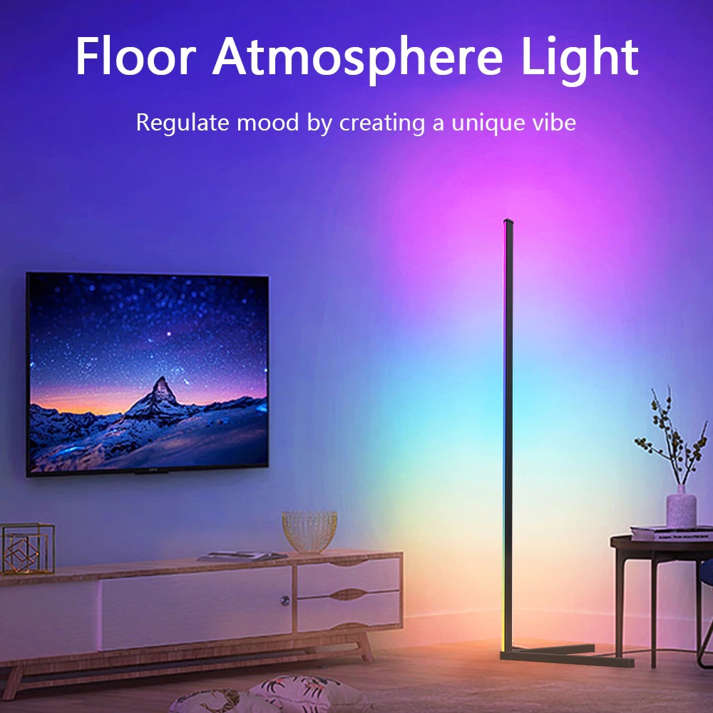 Lampu Lantai LED Standing Lamp Corner RGB 18W with Remote - MH-005 - Black