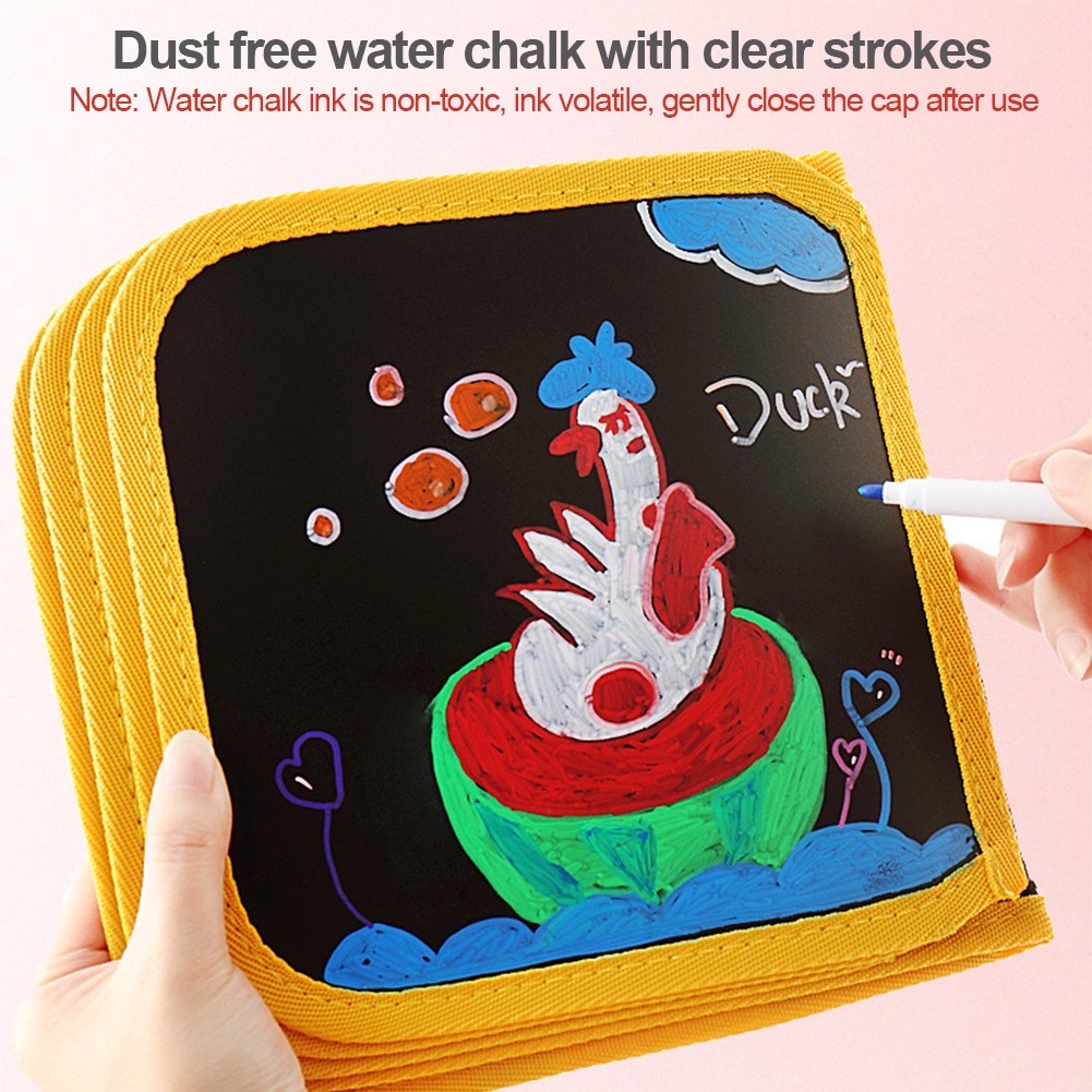Mainan Edukasi Anak Magic Drawing Book Portable - Buku Gambar anak Portable bisa dihapus Free 12 Spidol