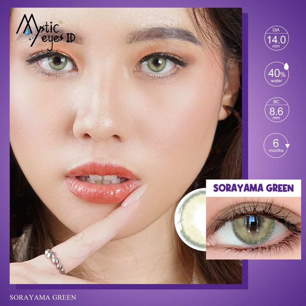 [✅COD] MYSTICEYES SOFTLENS SORAYAMA SERI GREEN Lensa Kontak 14MM (NORMAL)