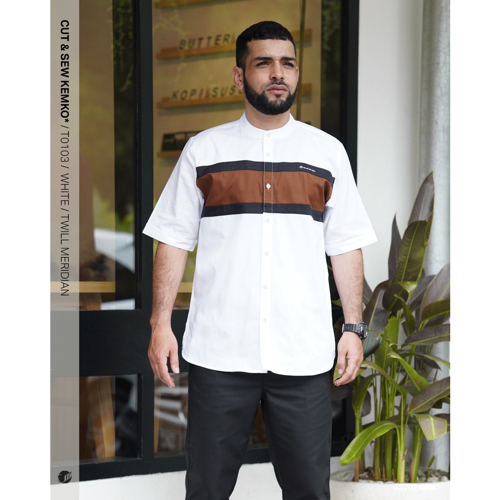 Promo Spesial Disc. 30% | Koko Pria Dewasa Samase Kemko | T0103 White/Putih - Lengan Pendek