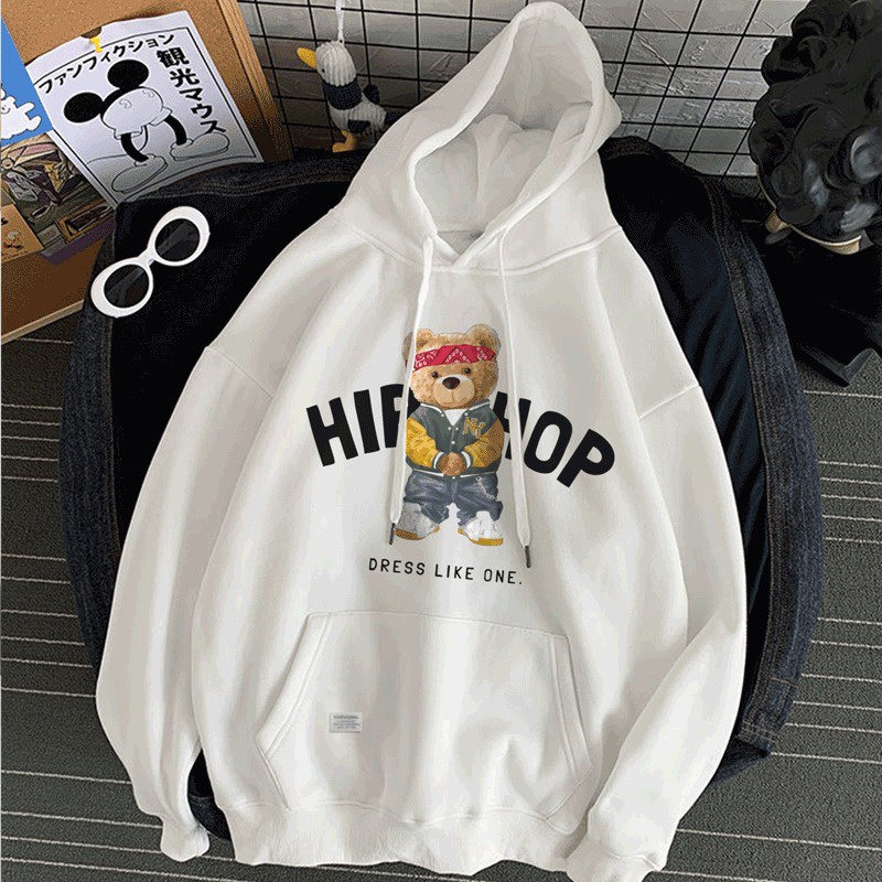 Parisdivarious Sweater Hoodie Jemper Hiphop Bear FC Bahan Fleece Size S - XXL (Pria &amp; Wanita)