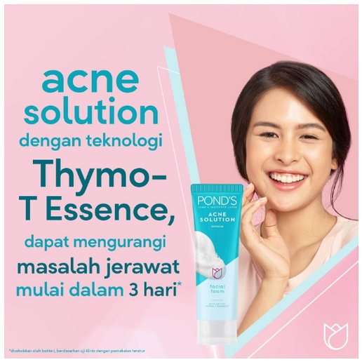 Ponds Acne Solution Facial Foam Sabun Muka Pembersih Wajah 100gr - Anti Bakteri