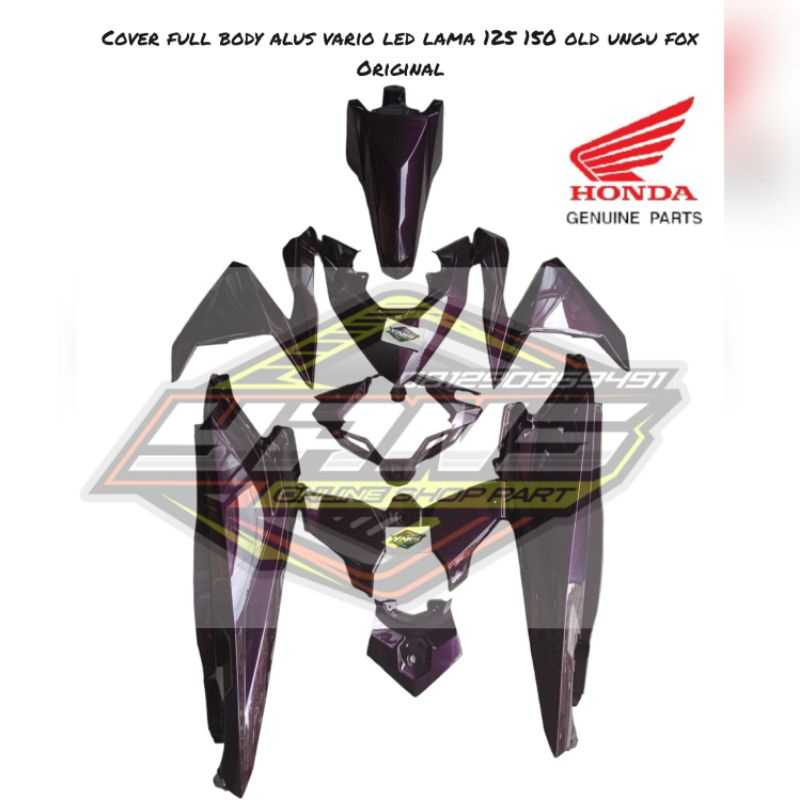 Cover full body alus Vario led old lama 125 150 K59 Ungu metalic permen fox Original