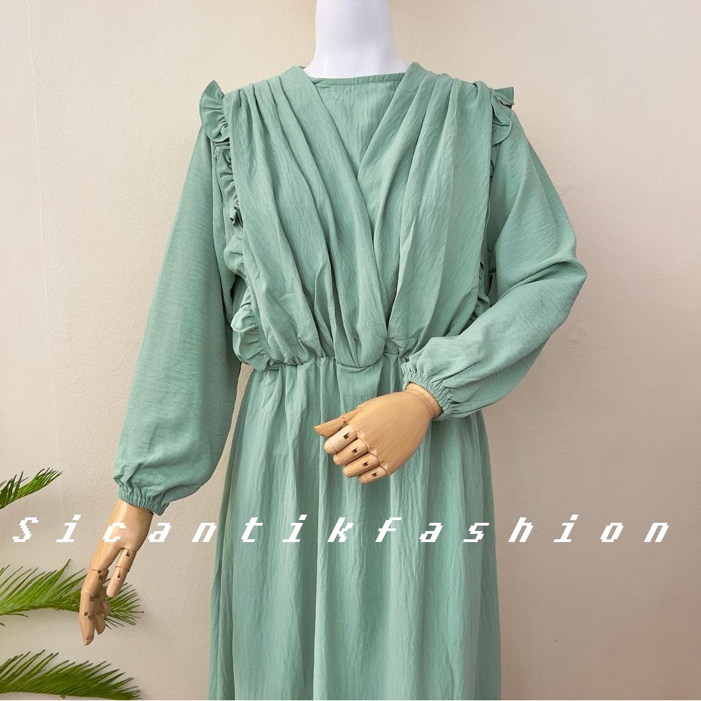 Dress Wanita Korean Style // Gamis Cewek Crinkle Airflow