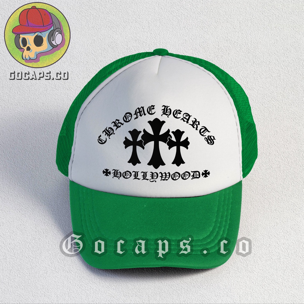 Gocaps - Topi Jaring Trucker Chrome Unisex (Premium Quality) - 3 Cross