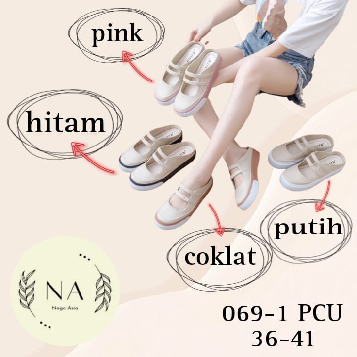 sandal selop wanita dewasa platform 069-1 (36-41) sandal wanita korean style import terbaru