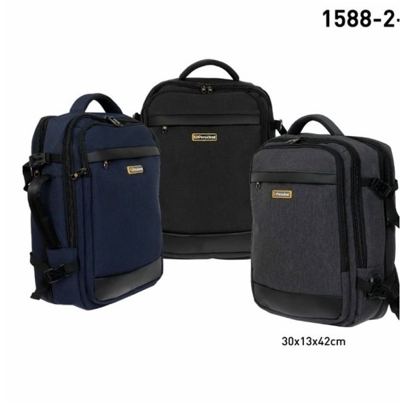 TAS RANSEL PRESIDENT 1588 ORIGINAL 2 in 1 BACKPACK PRESIDENT BRIEFBAG PRESIDENT TAS RANSLE MULTIFUNGSI