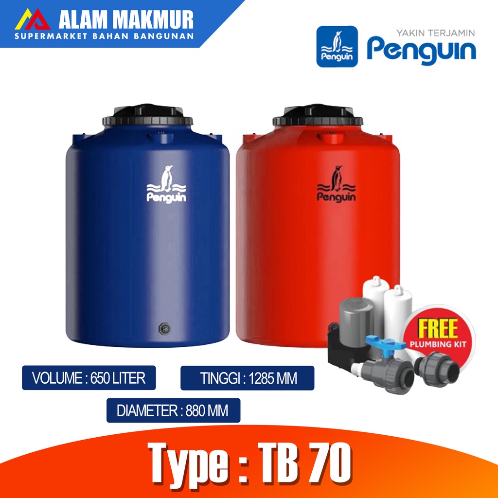 Toren air penguin TB 70 (650L) / tangki air anti lumut dan anti mikroba