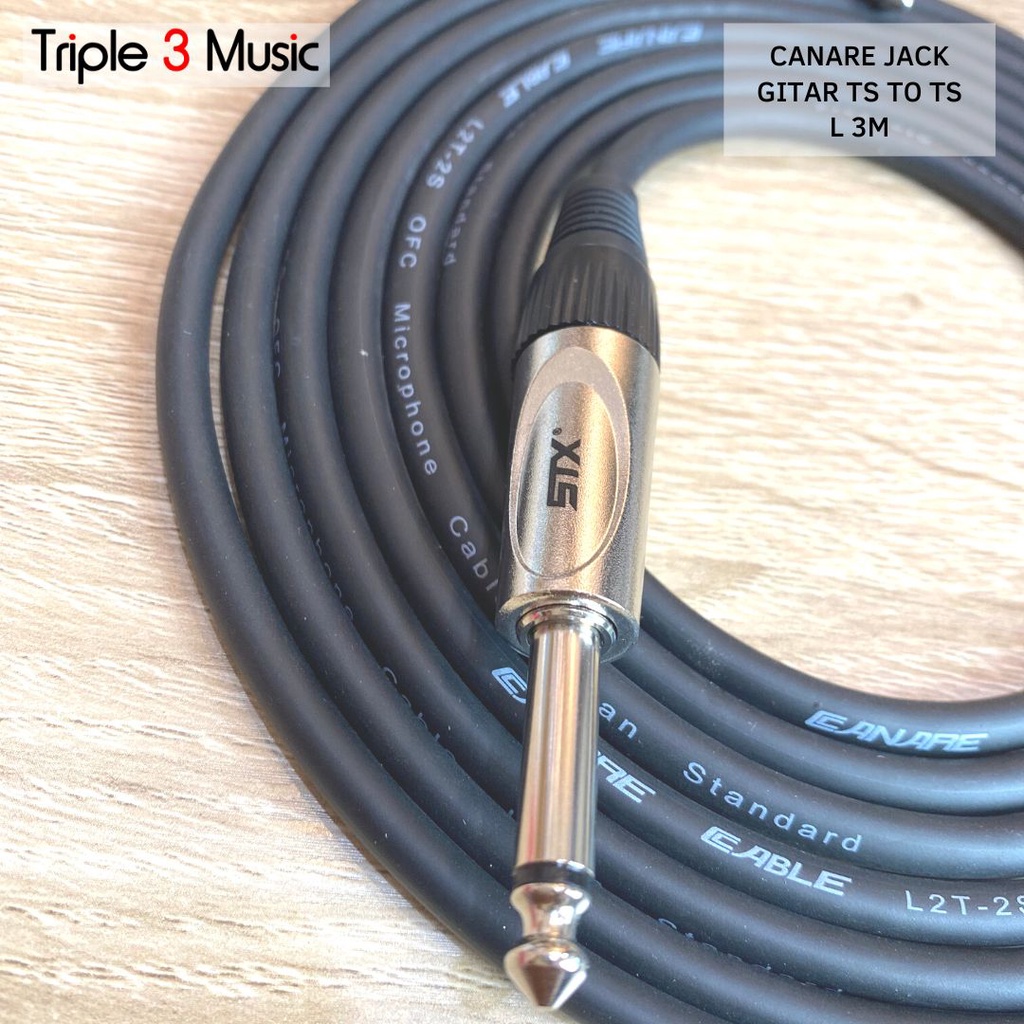 Kabel Instrument jack gitar TS to TS L 3m Canare Japan Standard L2T2S