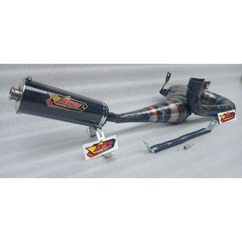 KNALPOT VESPA BUANG KANAN/KIRI BIG CARBON SERIES AWS