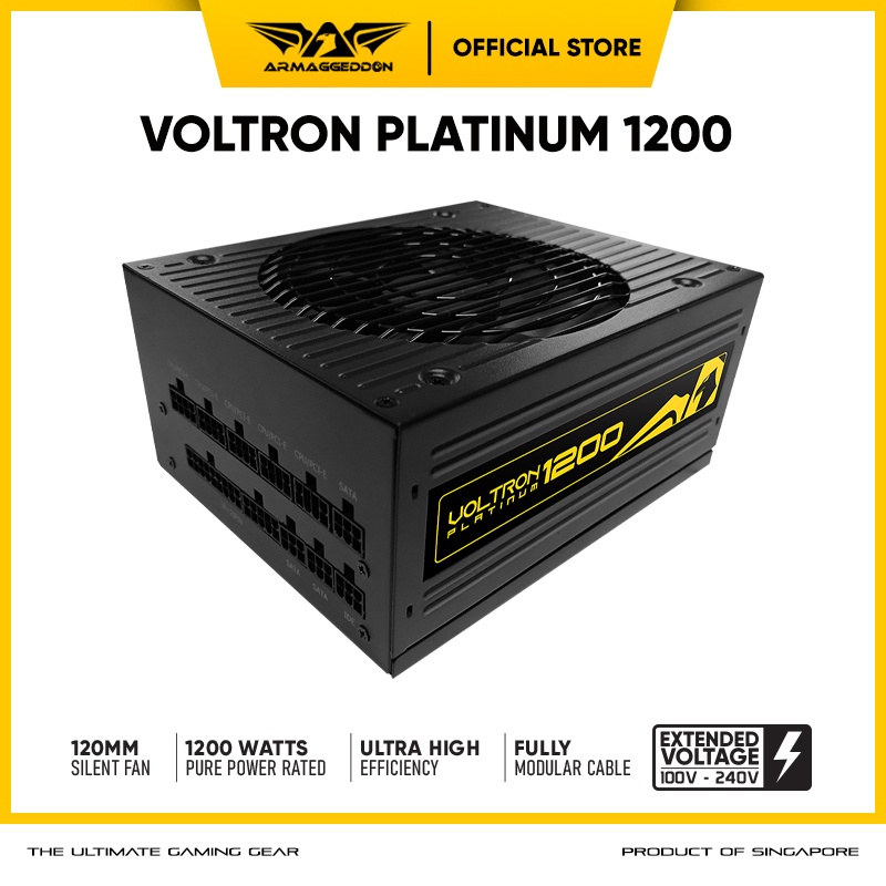 Armaggeddon Voltron Platinum Grade 1200 Watt Pro 80+ GOLD Gaming PSU 80 plus Garansi Resmi 10 Tahun