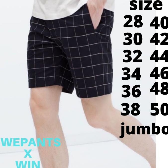 HOT SALE Celana pendek pria lagi hits tan kotak2 pendek jumbo celana jumbo bigsize tan terlaris